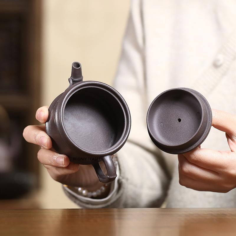 140ml Yixing Purple Clay Teapots Famous Handmade Bamboo Joint Tea Pot Chinese Zisha Teaware Beauty Tea Infuser Kettle Tea Set
