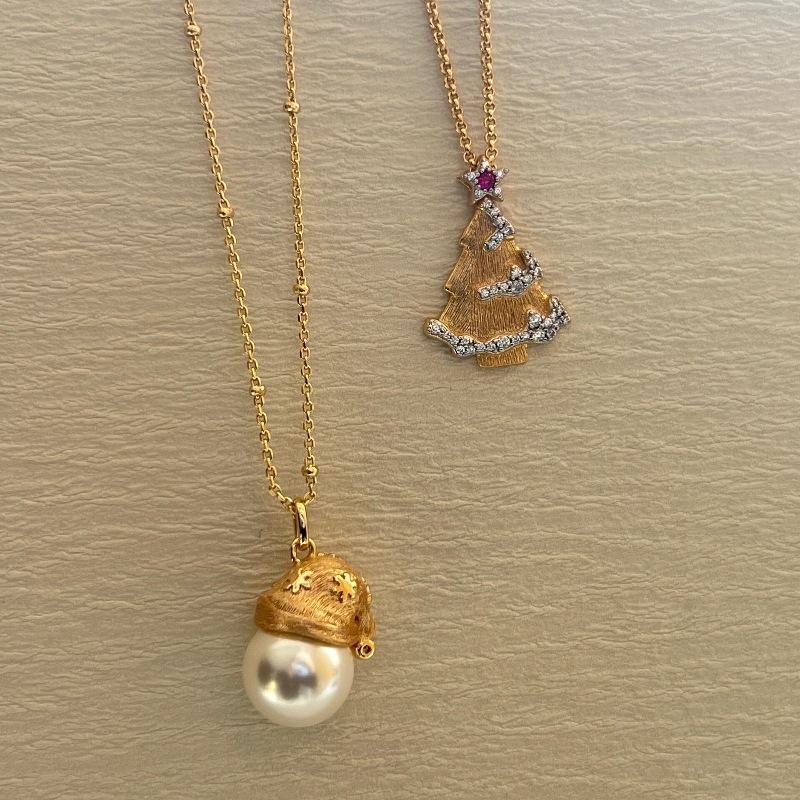 Lätt Lyx Tråddragningshantverk Stjärna Julhatt Design Halsband Retro Serie Fint Utsökt Pärlkrage Kedja Smycken