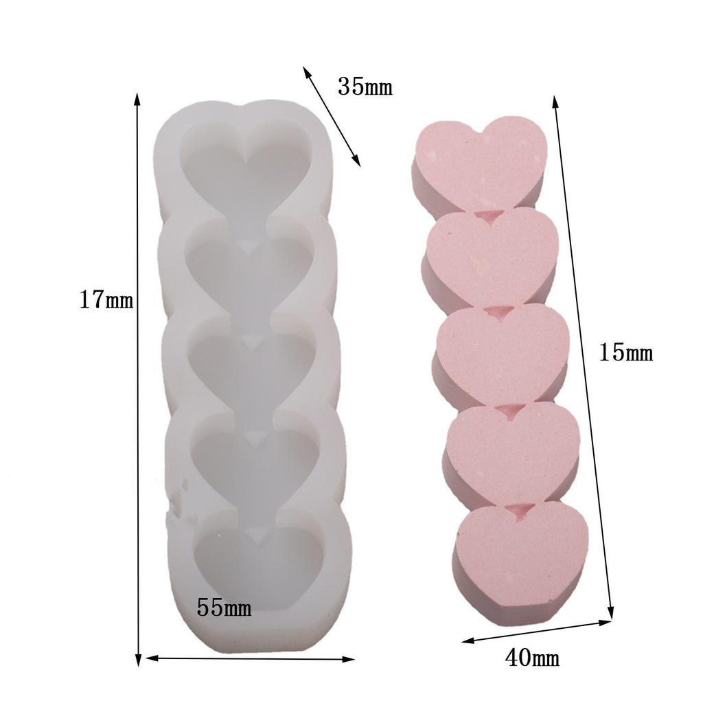 INS 3D Pětičlenný Love Pillar Silikonová forma Kreativní čokoláda na pečení Korejská forma na aromaterapii