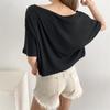 Trendy Dámský Crop Top Evropského a Amerického Stylu s Kulatým Výstřihem a Polovičním Rukávem