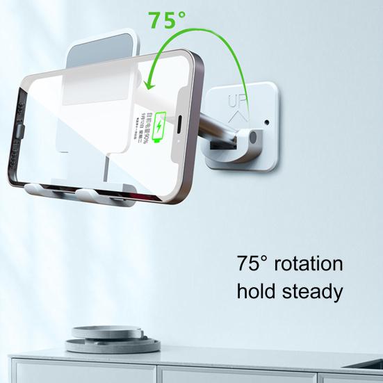 T11 Phone Wall Holder Wall-Mounted Foldable Rotatable Multifunctional Self-adhesive Adjustable Angle Portable Mobile Phone Wall Stand Charging Bracket