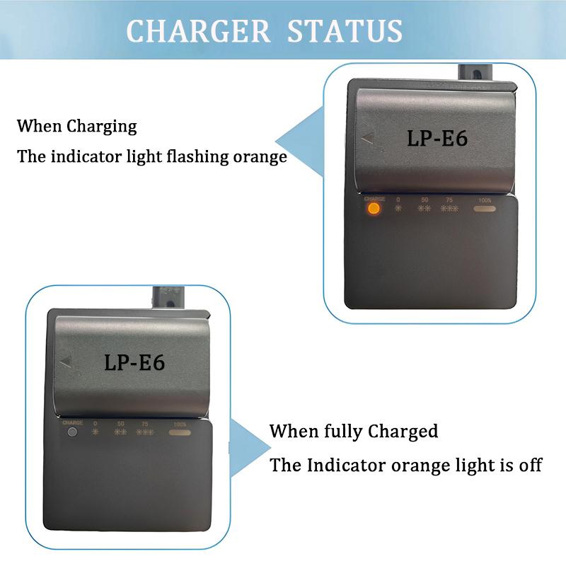 LC-E6E LC-E6 Charger For Canon LP-E6 LP-E6N LP-E6NH Battery EOS 70D 60D 5D Mark III 5D Mark IV 5DSR 6D MARK II 60D 80D 7D  R5 R6