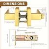 Brushed Gold Door Handles, Heavy Duty Keyless Privacy Door Lever, Reversible Square Door Handle Without Keys for Bedroom Bathroo