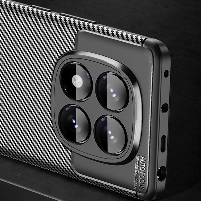 For Redmi Note 14 Pro+ Case For Redmi Note 14 Pro 4G 5G Cover Carbon Fiber Shockproof Silicone Bumper For Redmi Note 14 4G 5G