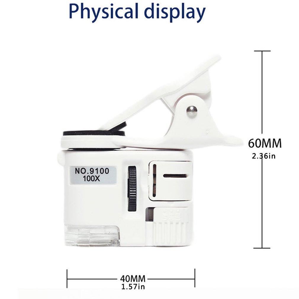 Magnifier 100X Mini Microscope Mobile Phone High-Definition Antique Jewelry Jade Identification Anti-Counterfeiting