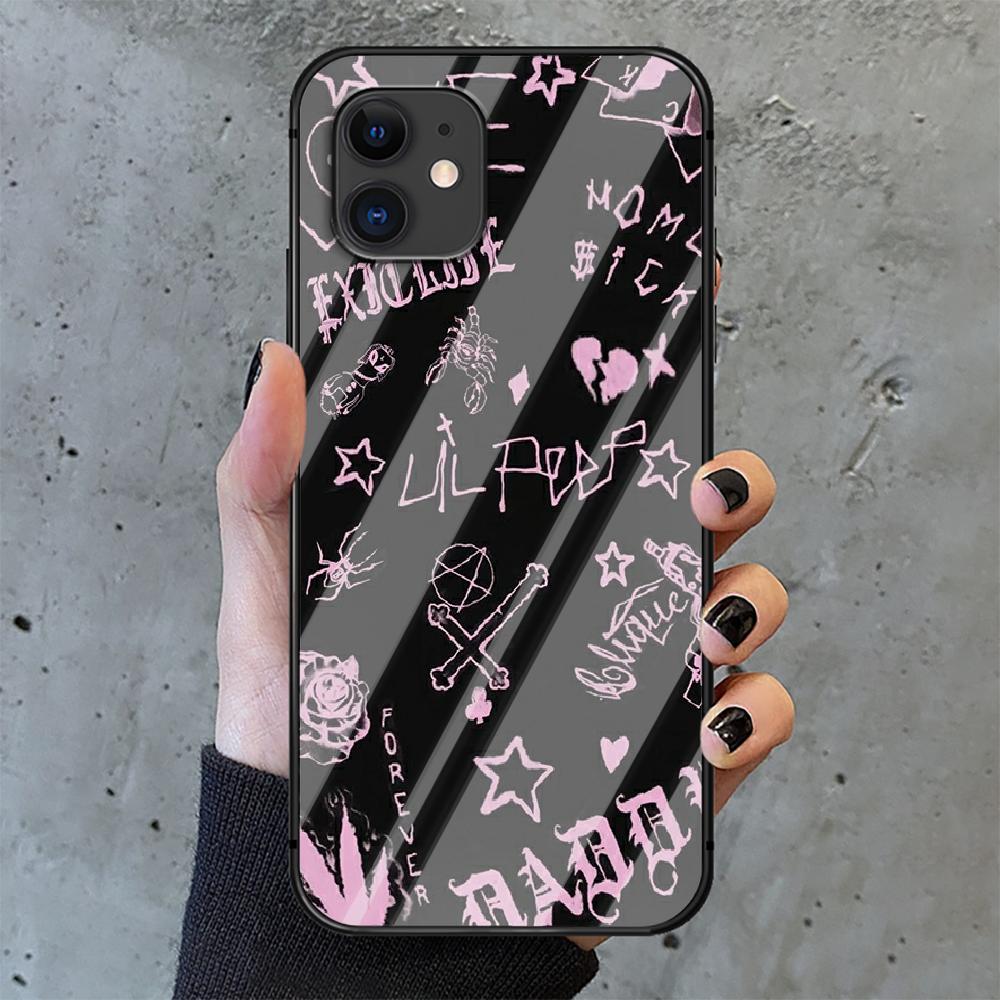 Buy Lil Peep Hellboy Love Tempered Glass Phone Case Cover For IPhone 6 7 8  11 12 13 X Xs Xr Pro Max Plus Samsung Galaxy Xiaomi Redmi Tpu Hot 3D at