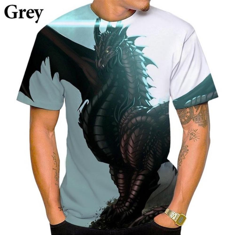 Summer Dragon 3D Printing Tshirts for Men Fashion Personality Cool Men's T-Shirts