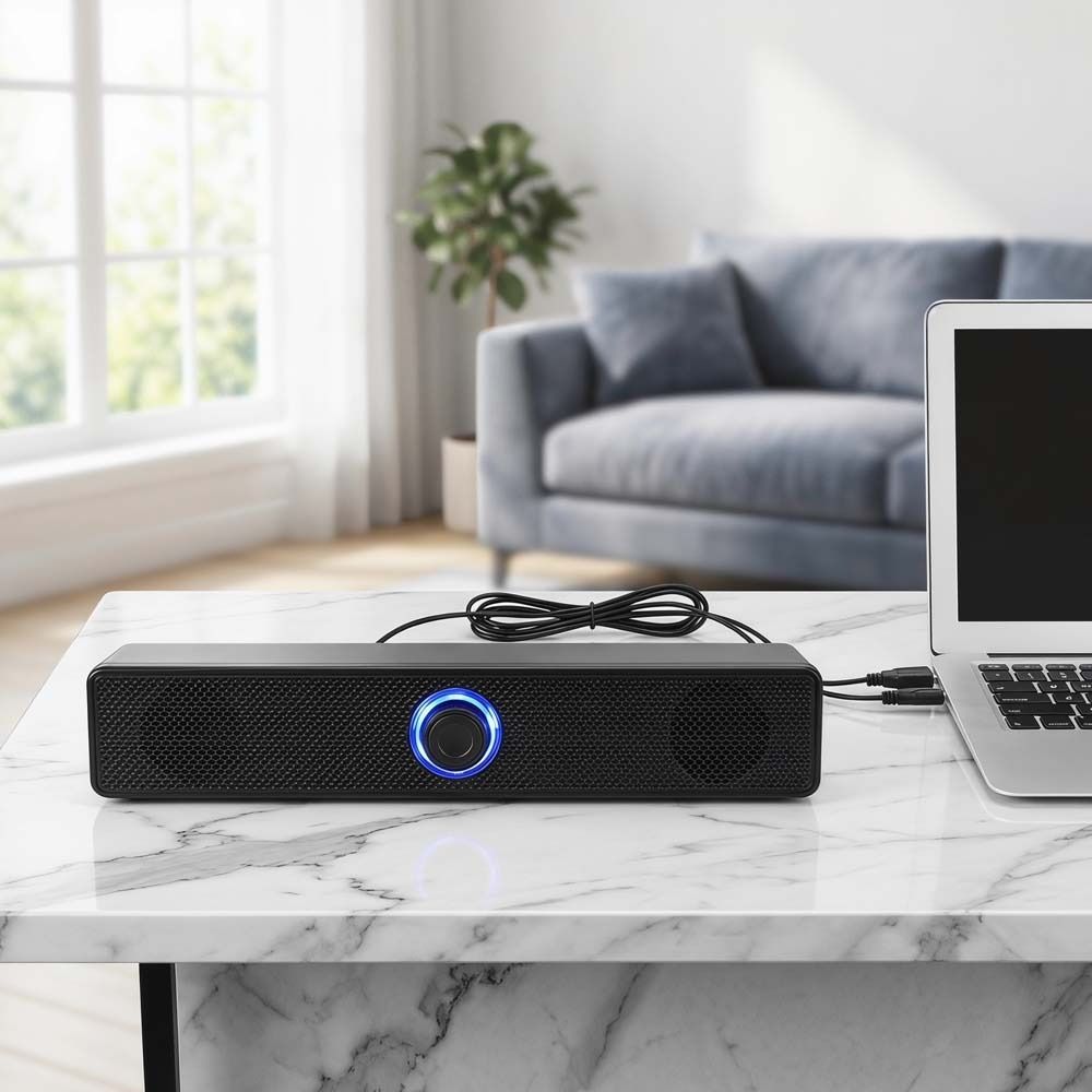 USB Powered Soundbar Speaker Surround Audio Wired Soundbar Audio System PC Soundbar  For PC