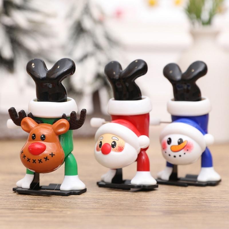 Christmas Clockwork Spring Toy Windup Santa Toy Children Birthday Christmas Gift Party Favor Goodie Bag Fillers 3PCS