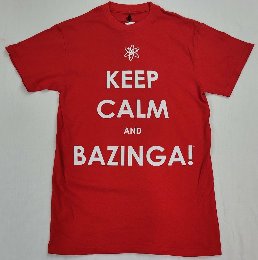 The Big Bang Theory Keep Calm and Bazinga! Mens T-Shirt (Red) Unisex T-Shirt L