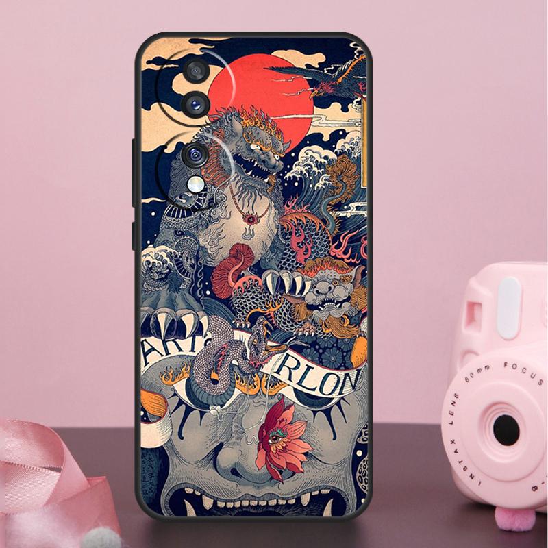 Japanese Style Art Japan Case For Honor 200 400 Pro 50 70 90 X9a X9b X9c X9d X8b X8c Win Magic 7 Lite 5 6 8 Pro Cover