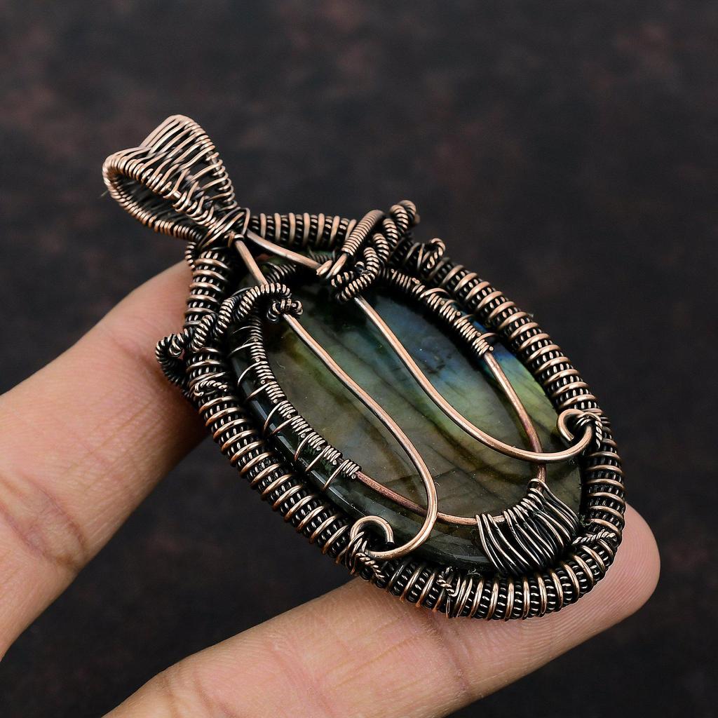 Tree Of Life Labradorite Pendant Copper Wire Wrapped Pendant Original Gemstone Pendant Handmade Copper Jewelry Tree Of Life Jewelry For Gift