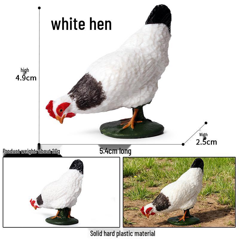 Kids' Farm Animal Toy Set: Rooster, Hen, Chick Figurines