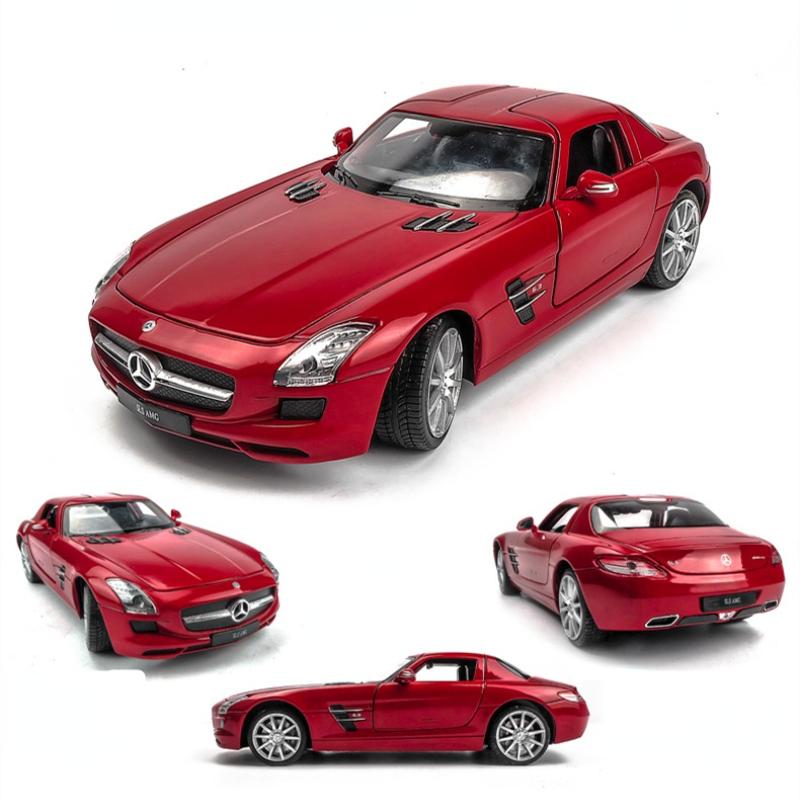 1/24 WELLY Mercedes Benz SLS AMG Sports Car Alloy Model Toy Diecast Model Simulation Car Decoration Boy Collection Gift