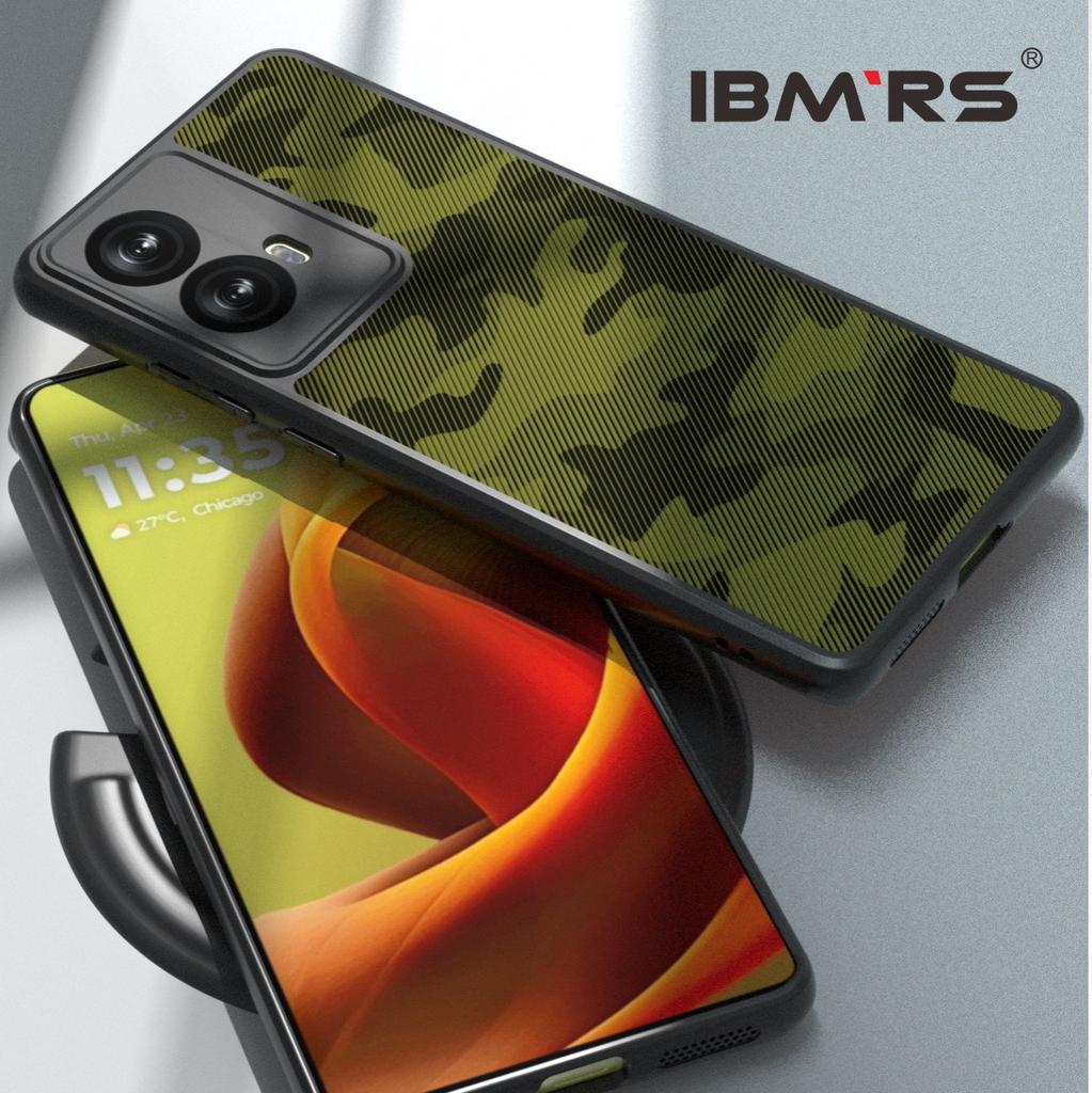 (Comes with wrist strap)IBMRS for Motorola Moto G85 Case,Anti-Fingerprint TPU Thin Phone Cases Cover Protective Shockproof (Camo Black)
