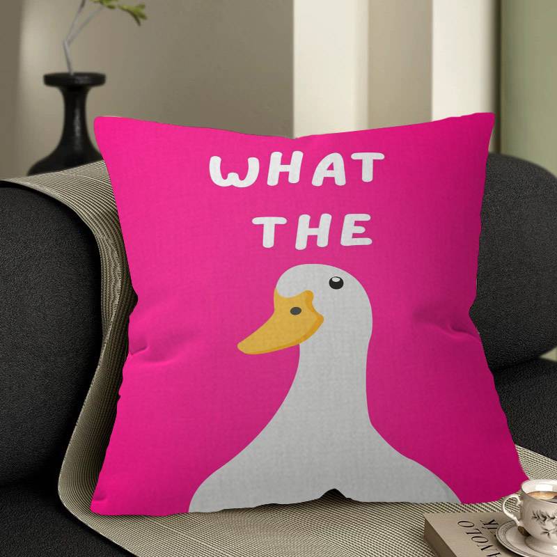 

What The Duck Print Art Funny Cute Animal Pillow Gift Home Office Decoration Bedroom Sofa Car Cushion Cover case x 30X30cm