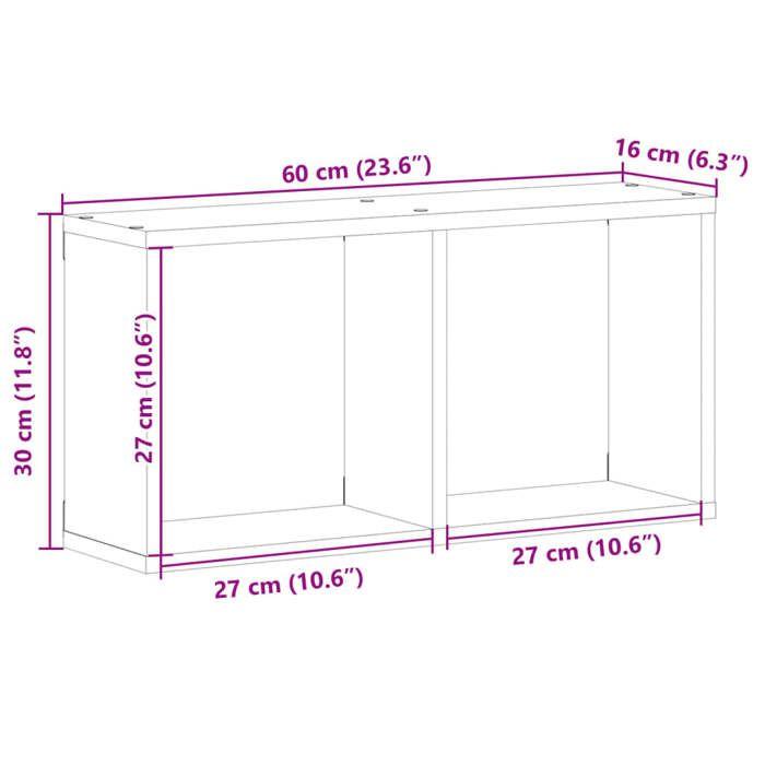 VidaXL Wall Cabinet 60x16x30 Cm Black Engineered Wood, Floating Wall Cabinet, Wall Shelf, Wall Display Cabinet, Furniture 854878