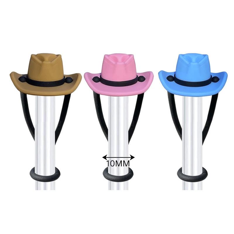 Silicone Cowboy Hat Straw Cap Cute Hat Shape Straw Topper Reusable Straw Tip Protector Cap Mug Accessory Gift Straws Cap