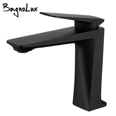 Bagnolux Brushed Gold Matt Black Brass Casting Deck Mounted Bathroom Basin Faucet Single Handle Mixer Hot and Cold Water Taps