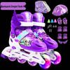 Kids' Adjustable Inline Skates with Flash Wheels - PVC Set Rollerblades