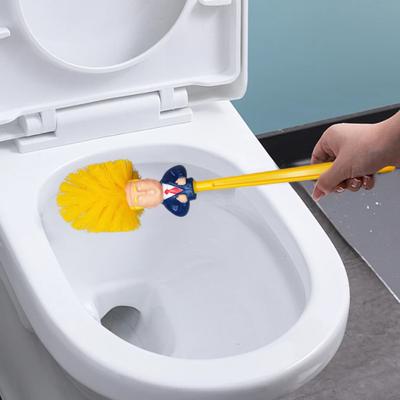 Toilet Brush Ergonomic Long Handle Toilet Scrubber with Base Easy Handling Bathroom Cleaner Bathroom
