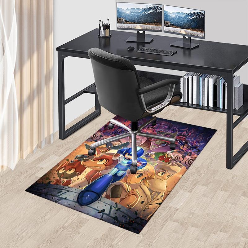 

1pc Mega Man Anime Cartoon Design Office Chair Mat Non-Slip Carpet for Home Decor, Suitable for Office, Living Room, Bedroom, Game Room - Perfect Gift 60cm by 90cm