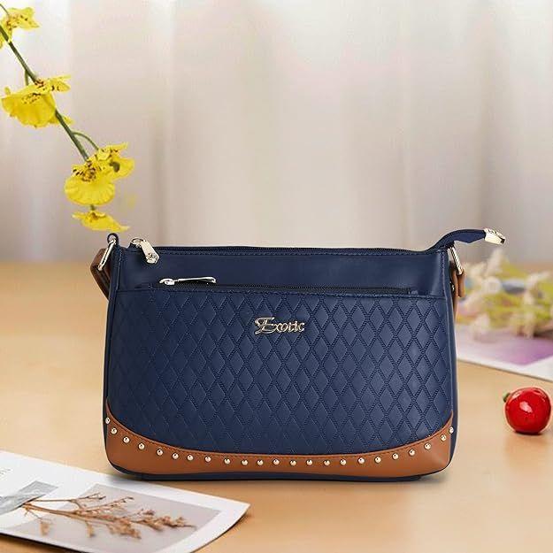 

Двухцветная сумка-слинг для девочек/женщин с заклепками 10 x 3 x 7 in