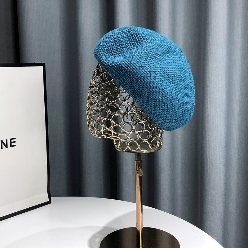 New Summer Breathable Beret Women'S Thin Hat Solid Color Korean Versatile Japanese Face Showing Little Painter Hat