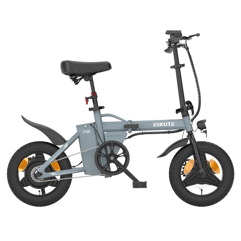 ESKUTE F100 25km/h Opvouwbare Pedelec 250W, 36V Batterij, Dubbele Schijfremmen, 14"×2.125 Band, Snelheidssensor, Telefoonhouder met Oplaadpoort