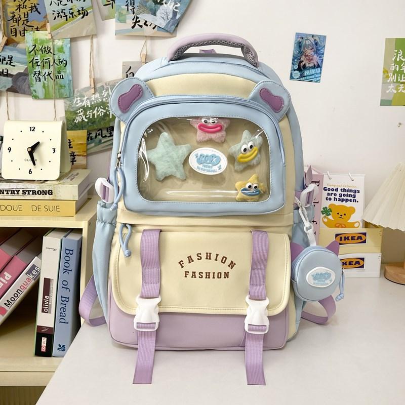 

Школьный рюкзак высокой ценности, женский, новый модный рюкзак, милый рюкзак большой вместимости для ученика средней школы, студенческий школьный рюкзак синий