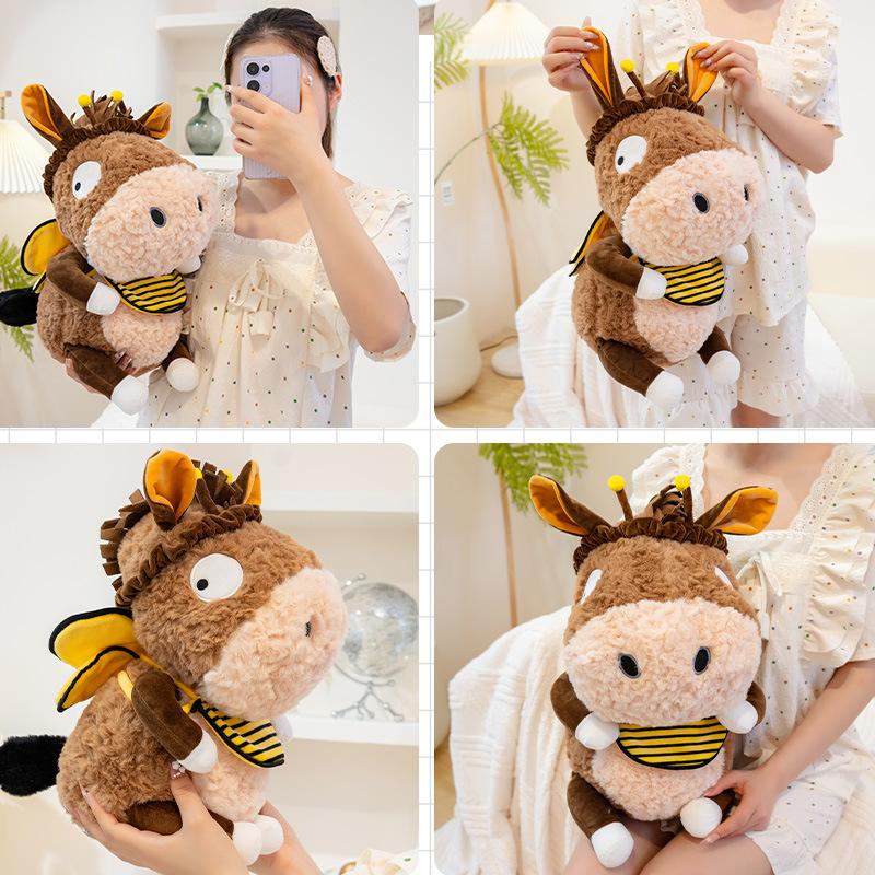 Creative Bee Little Donkey Plush Toy Cute Doll Rag Doll for Children Boys and Girls Birthday Gifts