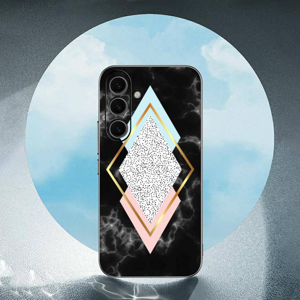 Marbled Pattern For Samsung Galaxy S25 S24 S23 Ultra S22 S21 Plus S20 Black Soft Silicone Protective Case