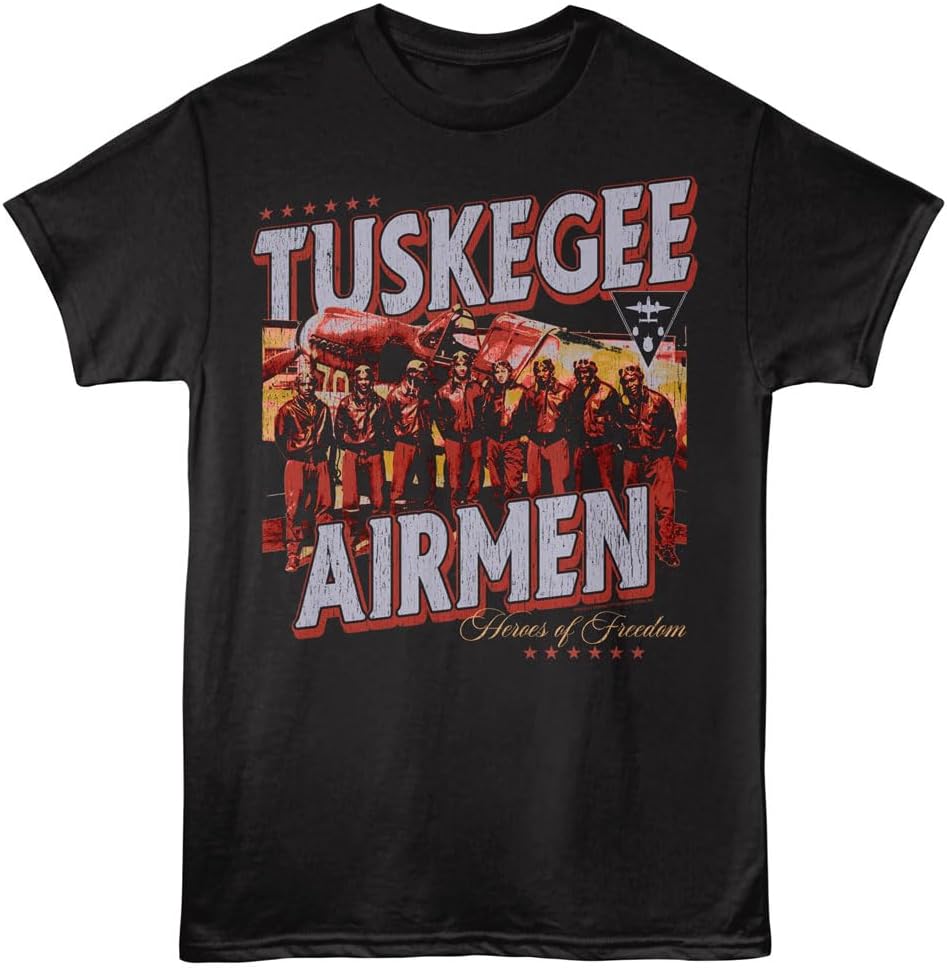Tuskegee Airmen T Shirt for Men & Women Heroes of Freedom Black Short Sleeve Tee - Vintage Style Tees