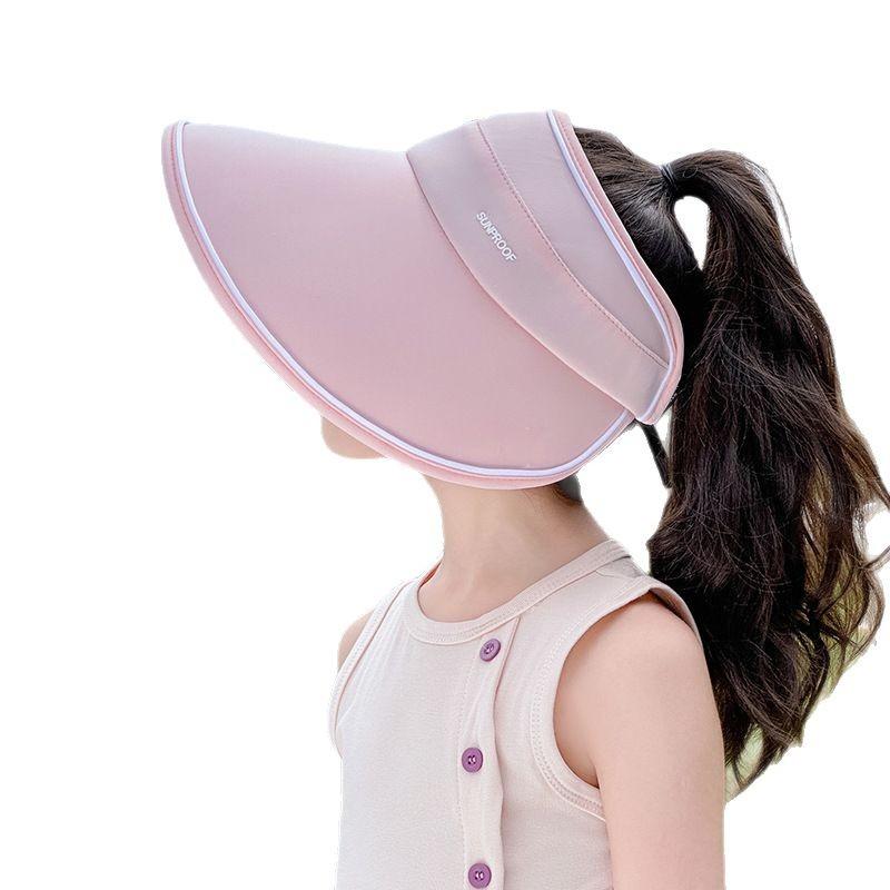 Baby Hat Summer Empty Top Children's Sun Protection Hat Boy Big Brim Sun Hat Girl Sun Hat Ice Silk Sun Hat