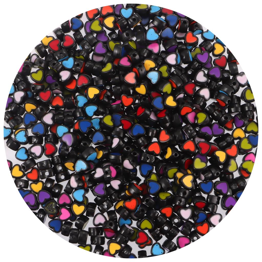 200pcs Mix Letter Acrylic Beads Round Flat Alphabet Spacer Bead and elastic cord For Jewelry Make Handmade Diy Bracelet Necklace