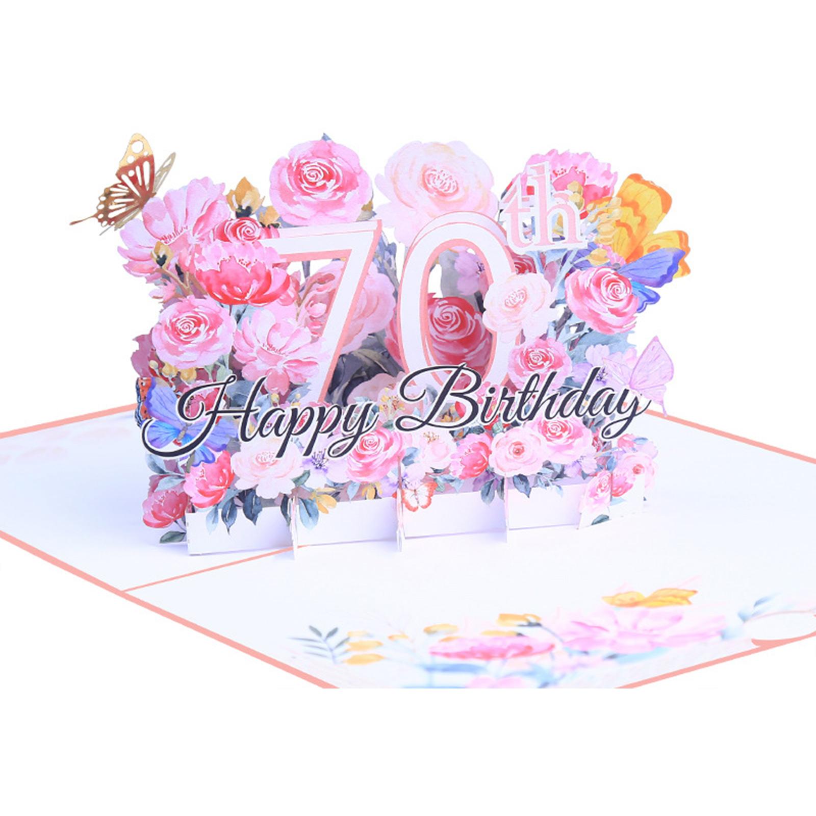 

Бумажная открытка на день рождения Pop Up Card Pink с конвертом