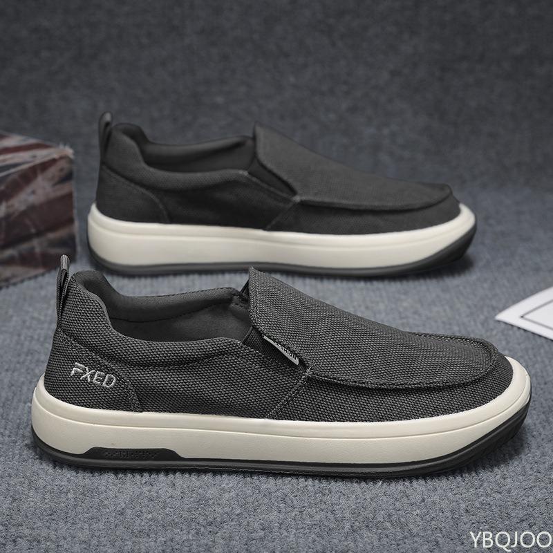Spring and Summer Breathable Casual Lightweight Canvas Shoes, Comfortable Sliding Sleeves, One-step Men's Loafers