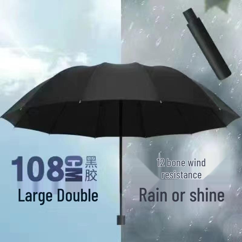 24-Rib Automatic Folding Umbrella: High-End, Large, UV Protection for All Weather