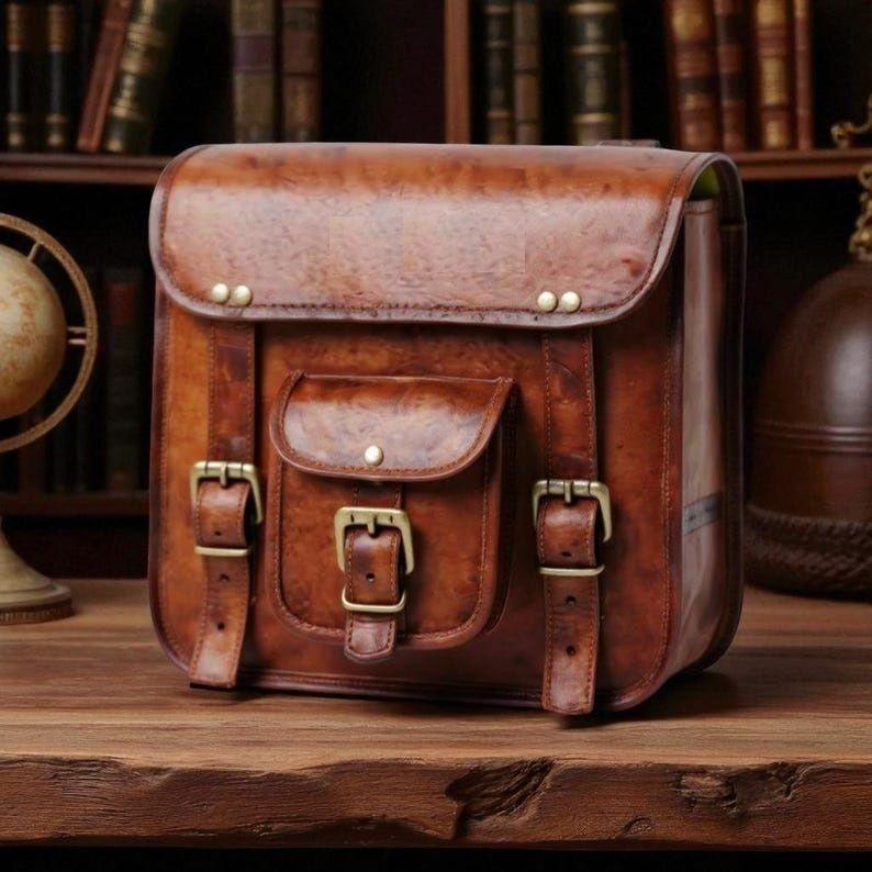

Motorcycle Leather Side Pouch Set of 2 – Handmade Brown Saddle Bags | Vintage Saddlebags for Bike | Biker Gift 11 x 9 x 4 in