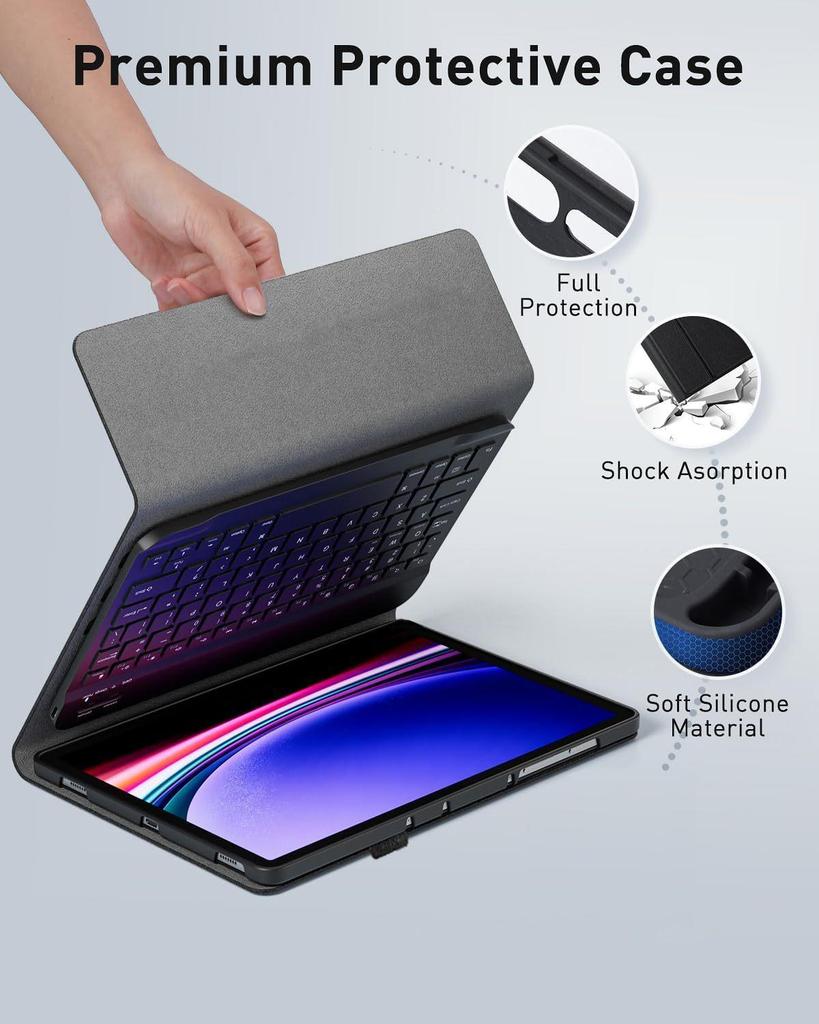 OPPO Pad5 12.1 Tablet Bluetooth Keyboard & Xiaomi/OPPO Protective Leather Case