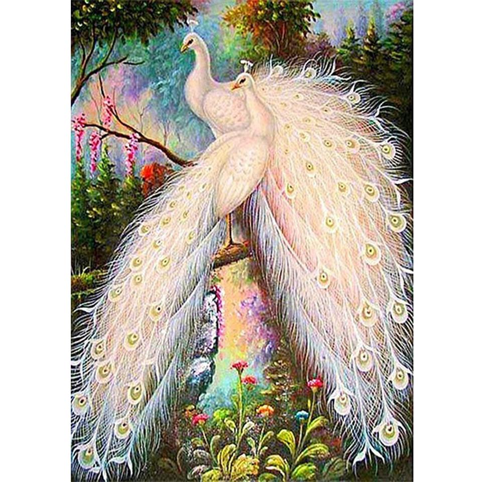 5D DIY Round Diamond Painting Animal Diamond Embroidery Peacock Cross Stitch Kit Rhinestone Mosaic Picture Home Decoration Gift