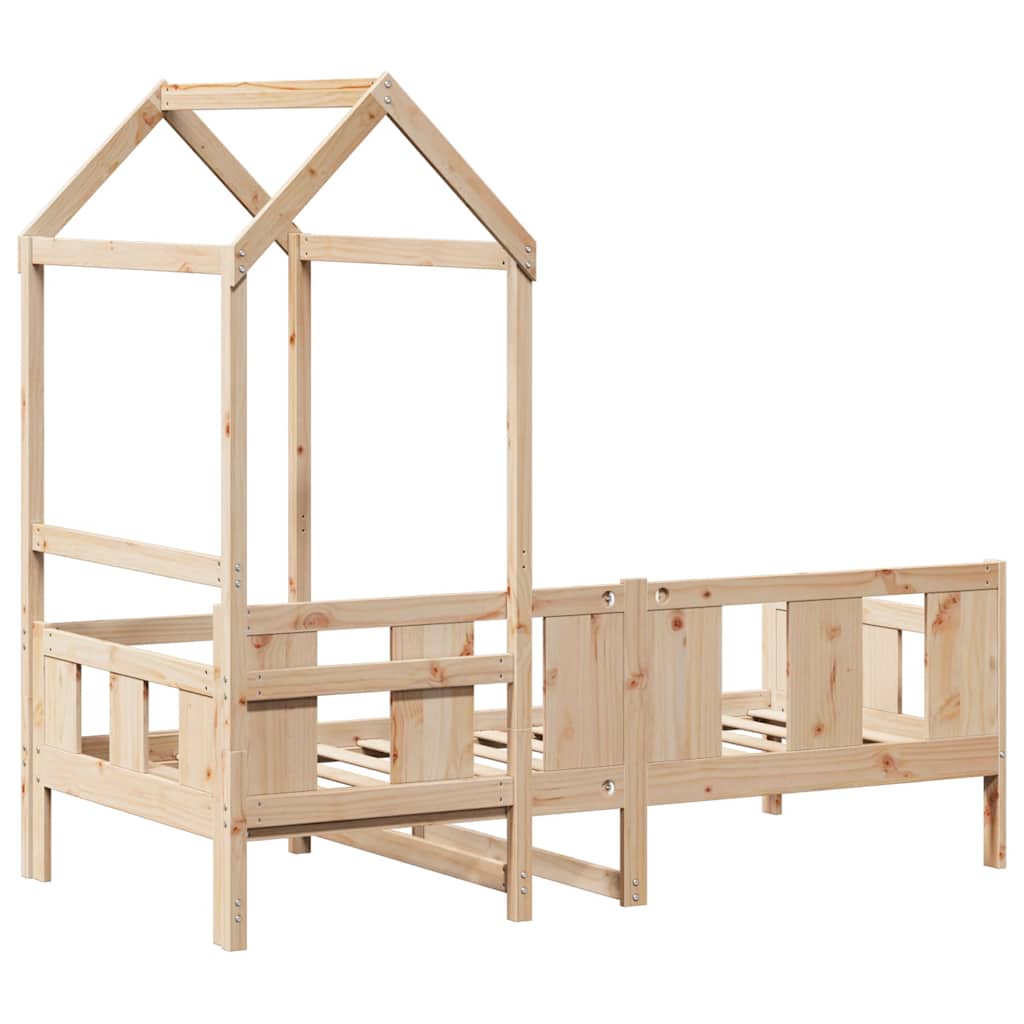 Daybed with Canopy 80 X 200 Cm Solid Pine Wood