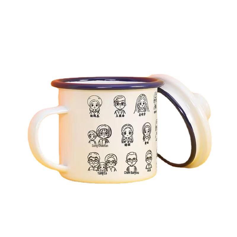 Nostalgic Thickened Enamel Mug for Kids