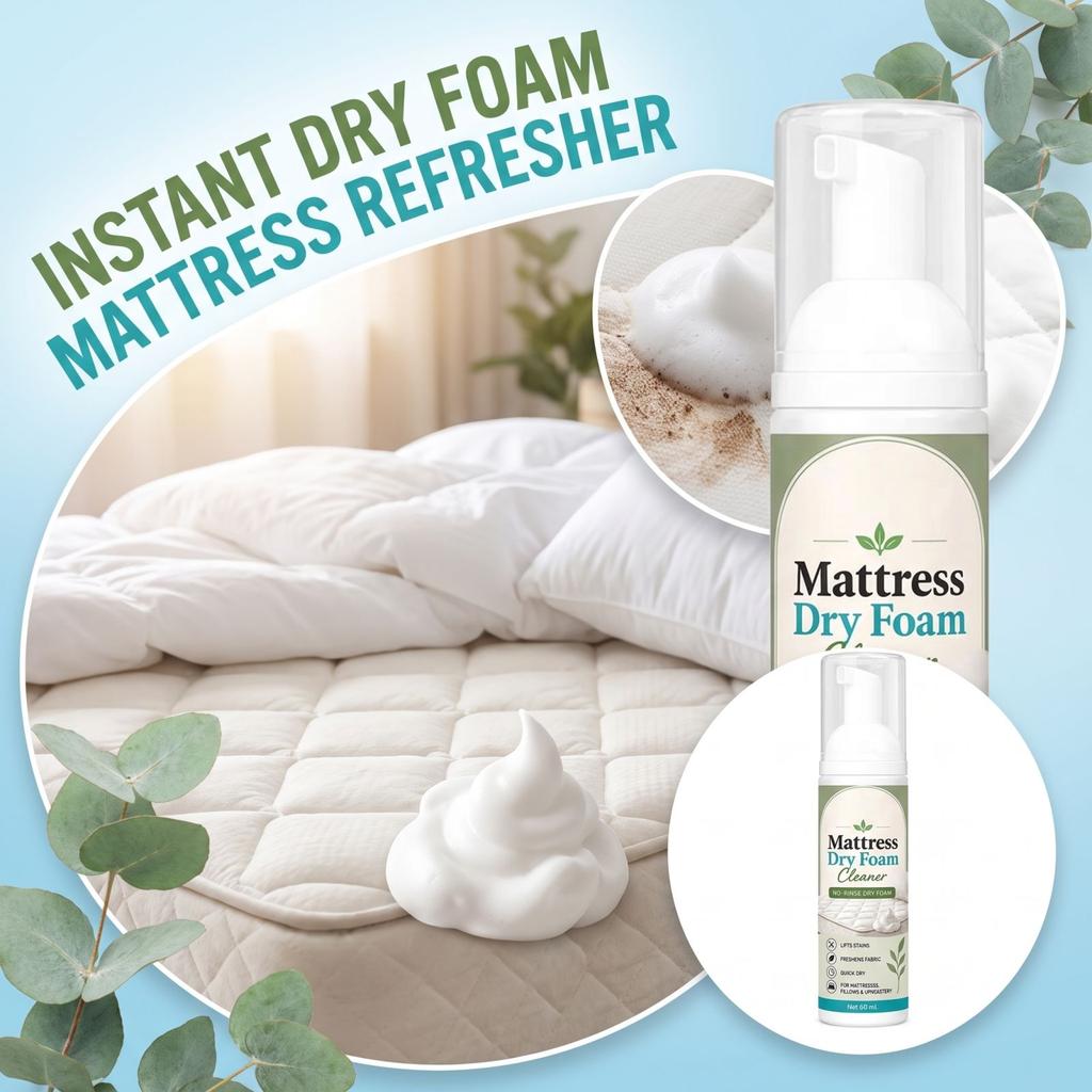 Detergente Schiuma per Materassi, Schiuma per Pulizia a Secco Senza Acqua, Macchie di Sudore e Odori - 100 ml