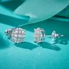 Moissanite 925 Silver Stud Earrings 0.06 CT Round Cut 14K White Gold Plated