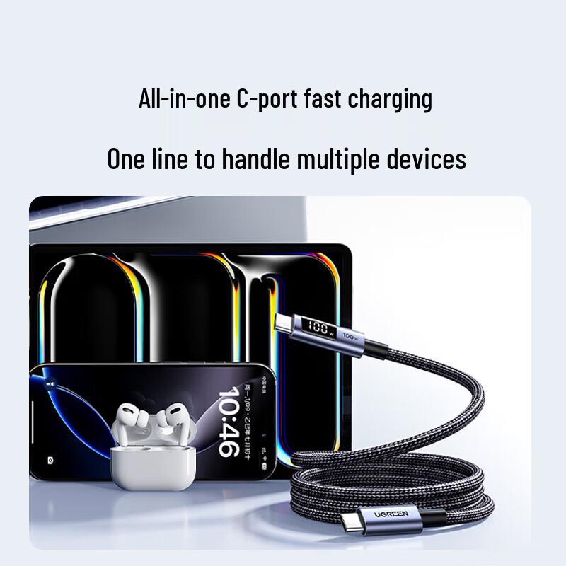 Ugreen Digital Display USB-C to USB-C 100W Fast Charging Cable