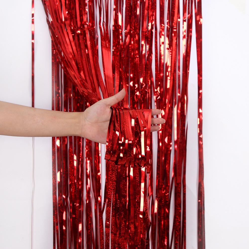 By Gorgeous 1m 2m Shiny Laser Rain Curtain For Creative Birthday And Decorations Event