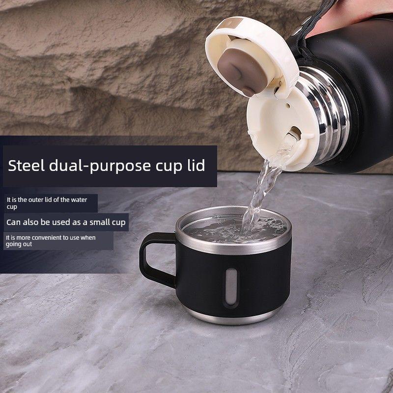 Large-Capacity Thermos Cup for Car Use, 316 Stainless Steel Water Cup for Men, Outdoor Portable Sports Thermos, Student Cup 1L