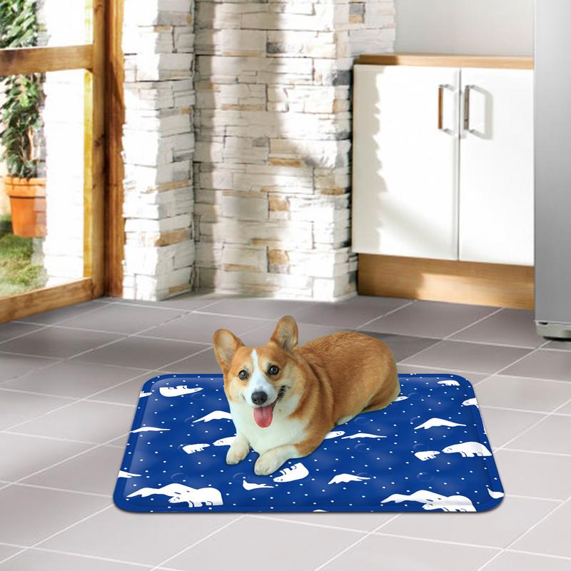 Dog Cooling Mat Heat Relief Cooling Cat Bed Mat Breathable Double Sided Washable Waterproof Non Slip Mattress For Kitten Small
