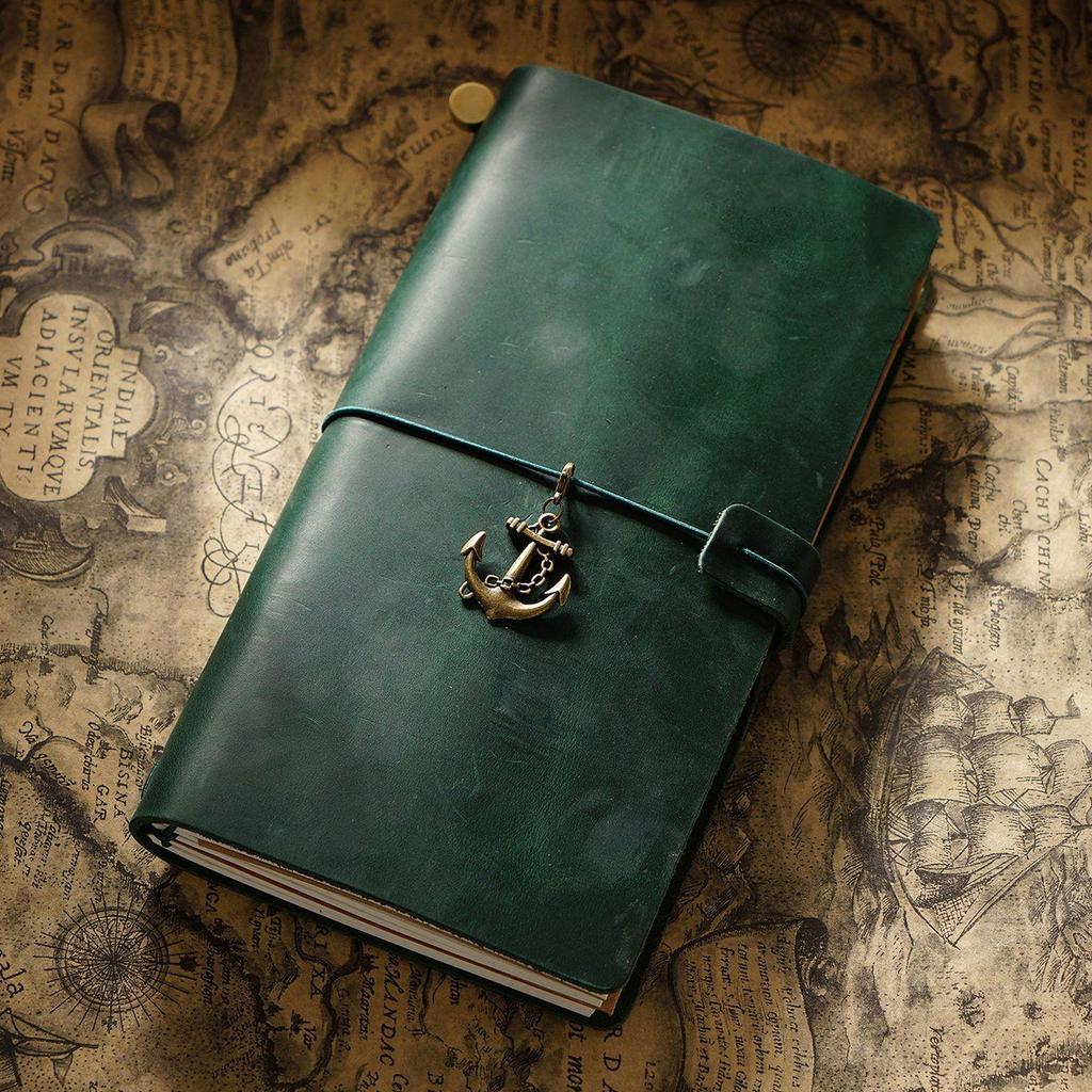 Genuine Leather Vintage Travel Journal - Creative Cowhide Diary Notebook